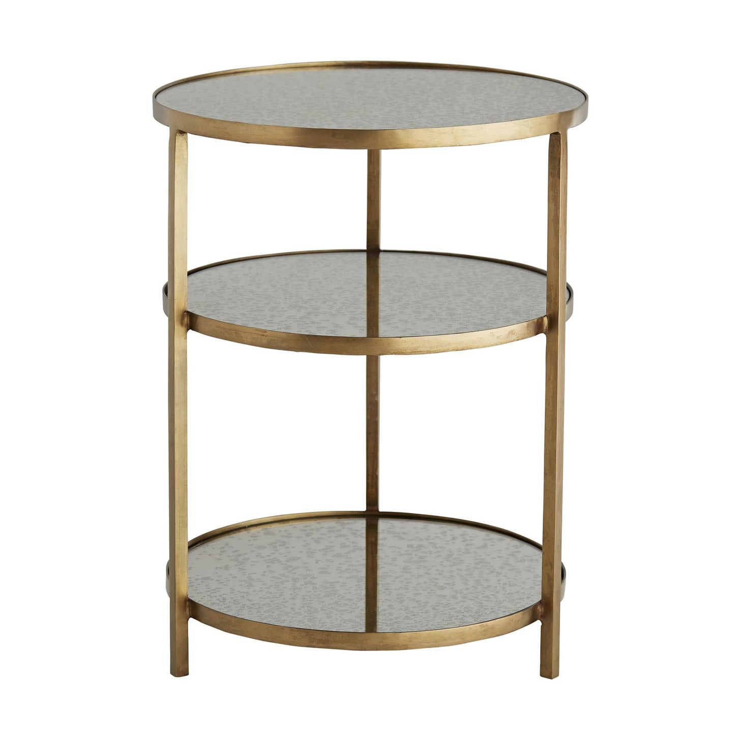 Antiqued Glass 3 Tier Iron Table