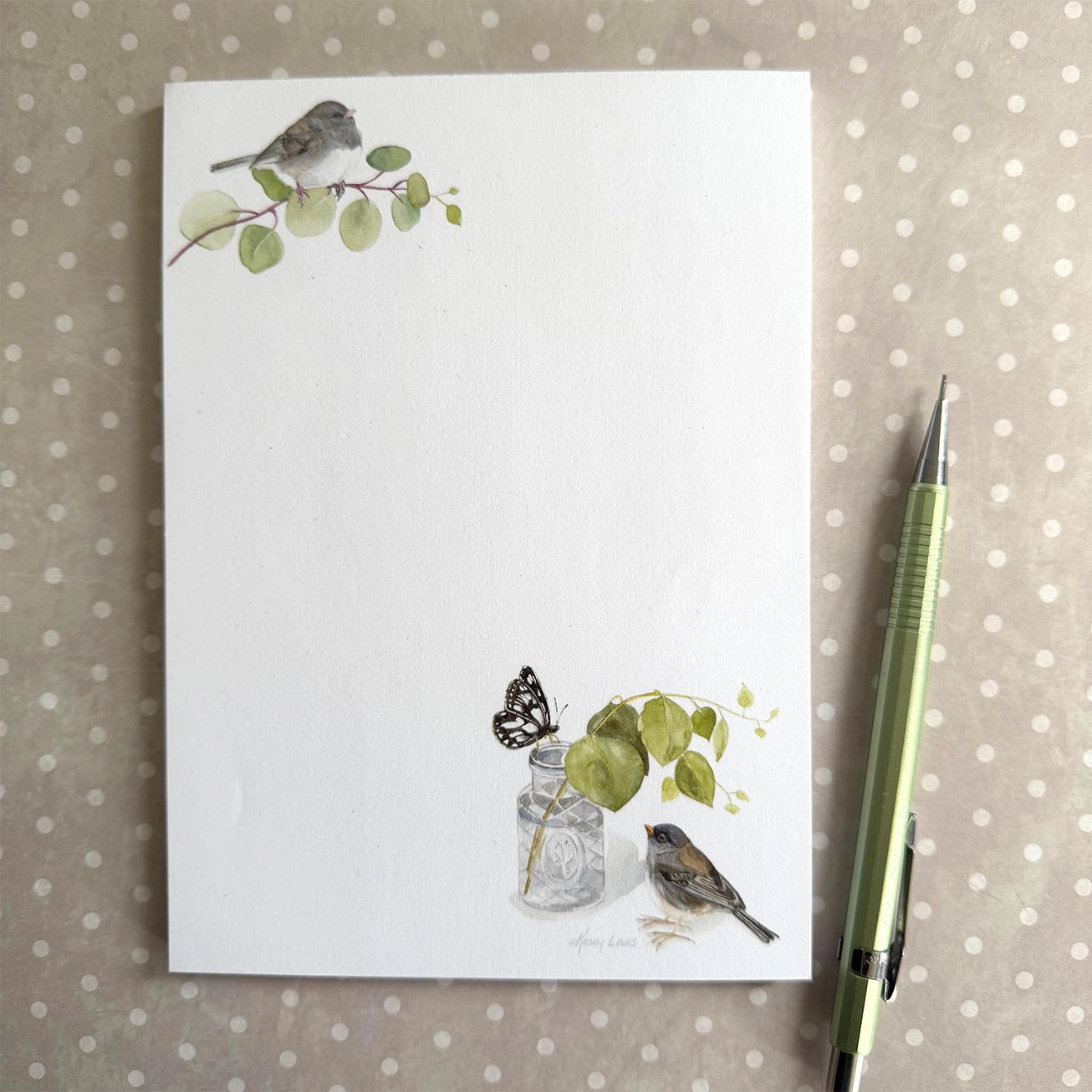 Kasey Melissa Birds and Butterfly Notepad
