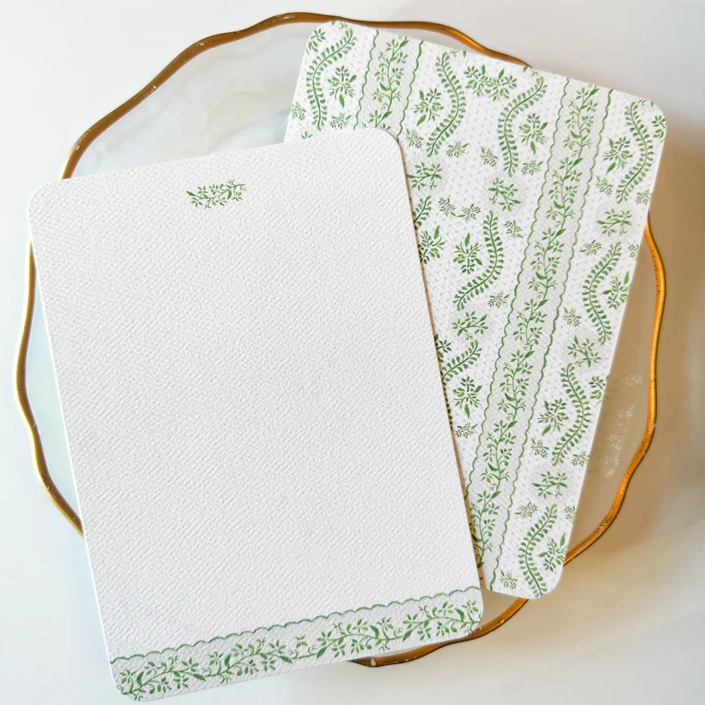 Blue & Green Scallop Notecards