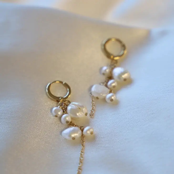 Coastal Pearl Cascade Earrings