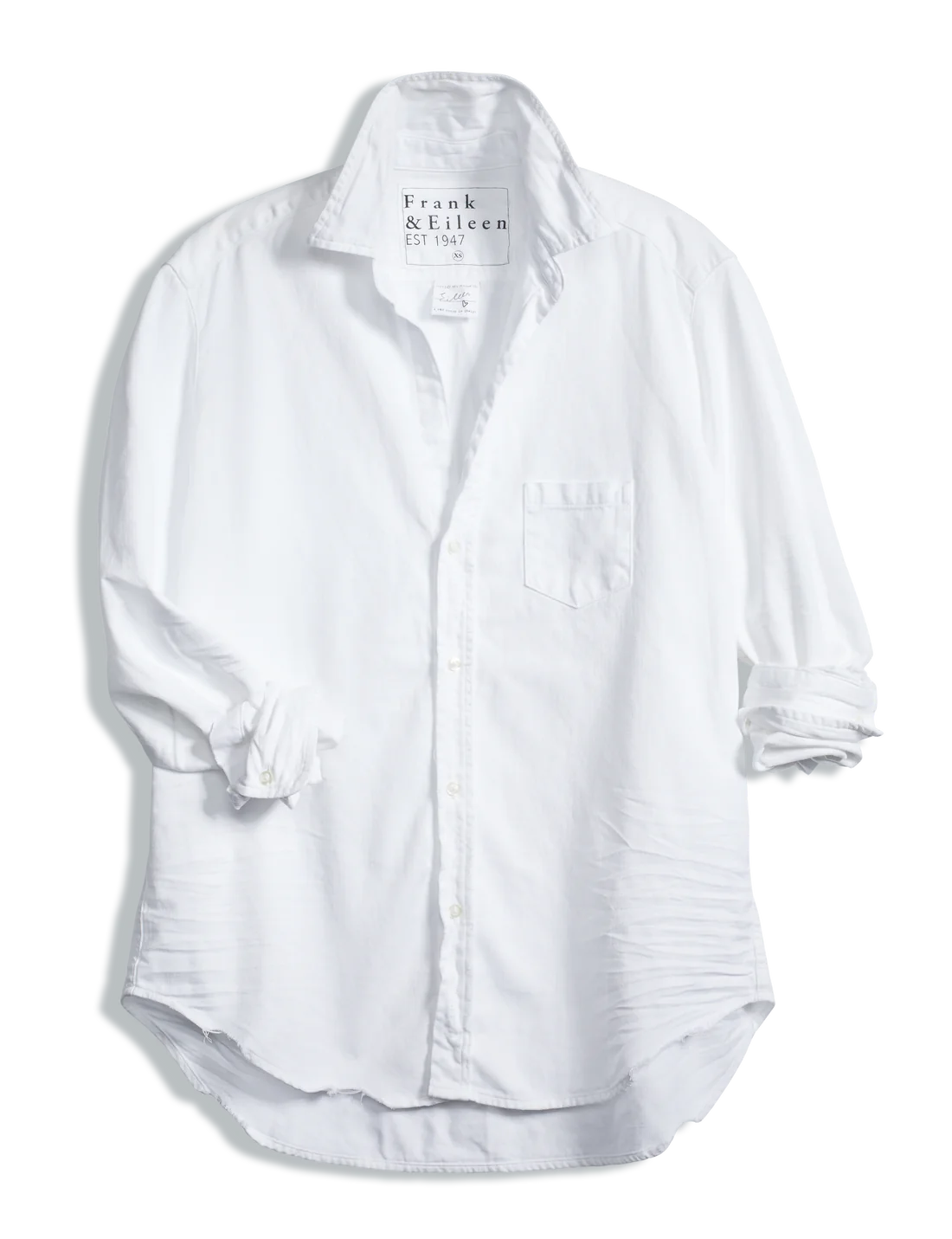 Eileen Relaxed Button-Up - White Tattered Denim