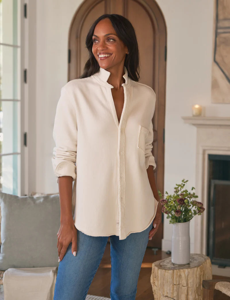 Eileen Relaxed Button Up Triple Fleece Shirt