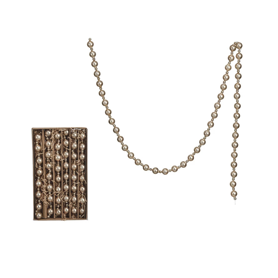 Glass Bead With Gold Finish Garland