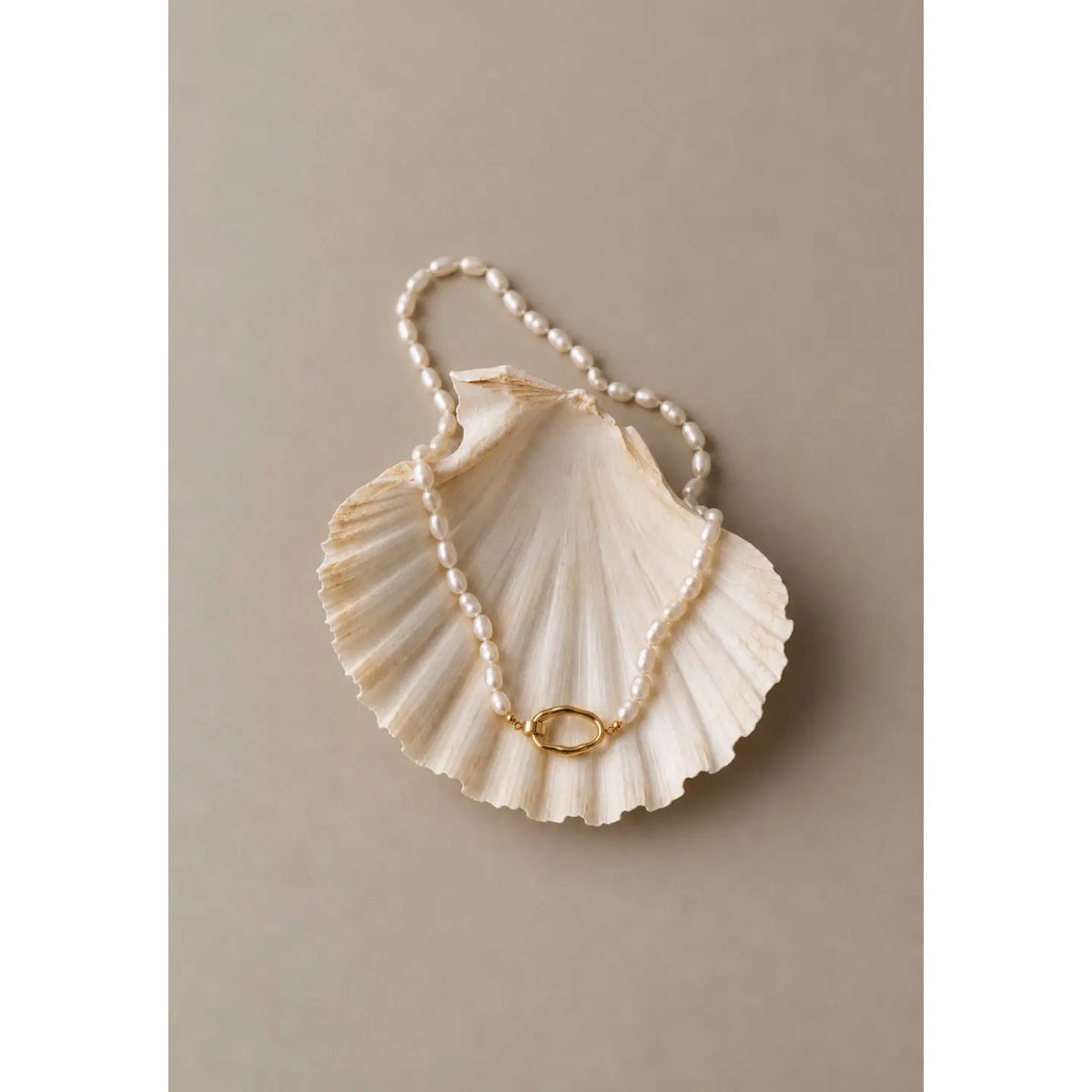 Gold Clasp Pearl Necklace