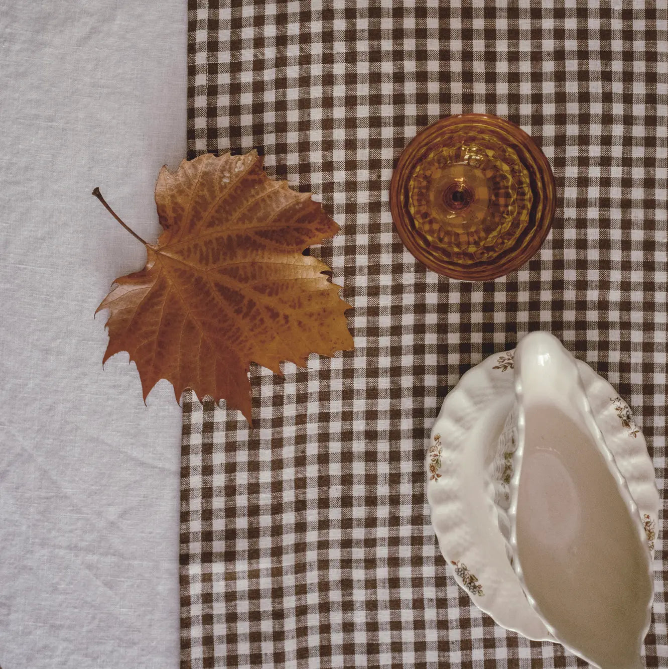Brown Mini Gingham Table Runner