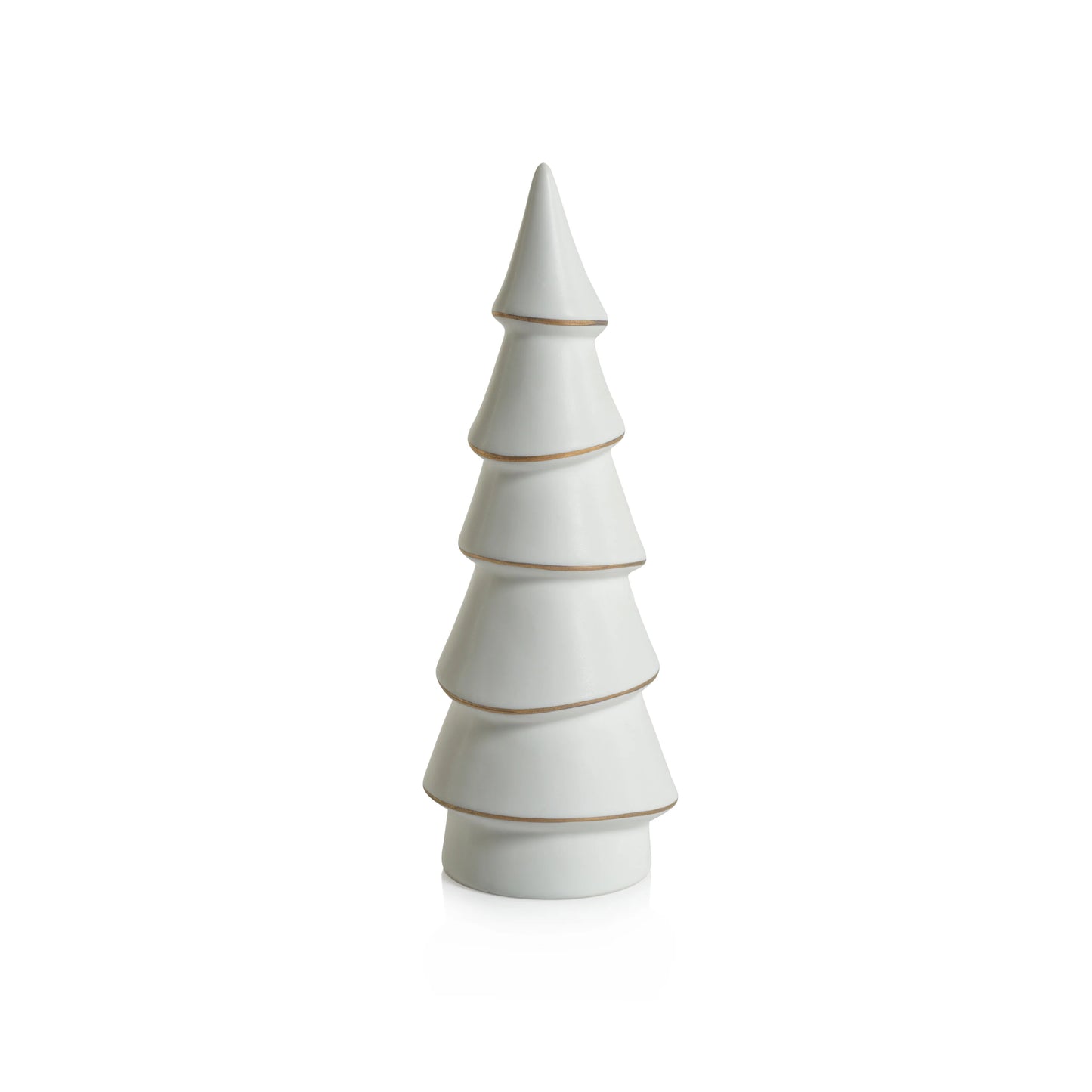 White Porcelain Tree With Gold Trim