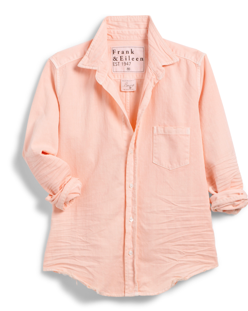 Barry Woven Button Up Shirt - Creamsicle Denim