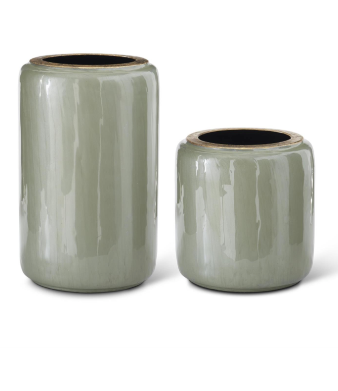 Glossy Sage Green Vase
