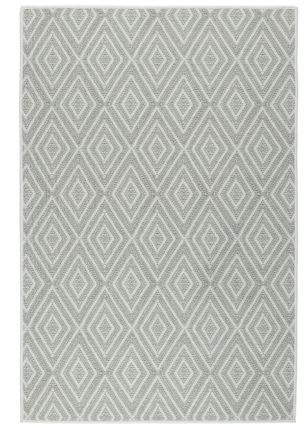 Diamond Platinum/White Machine Washable Rug 4x6