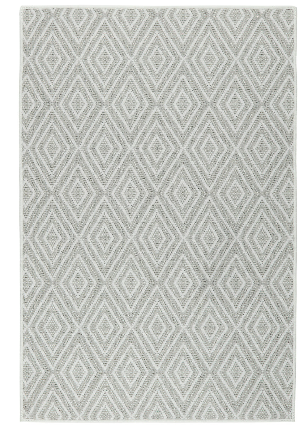 Diamond Platinum/White Machine Washable Rug 4x6