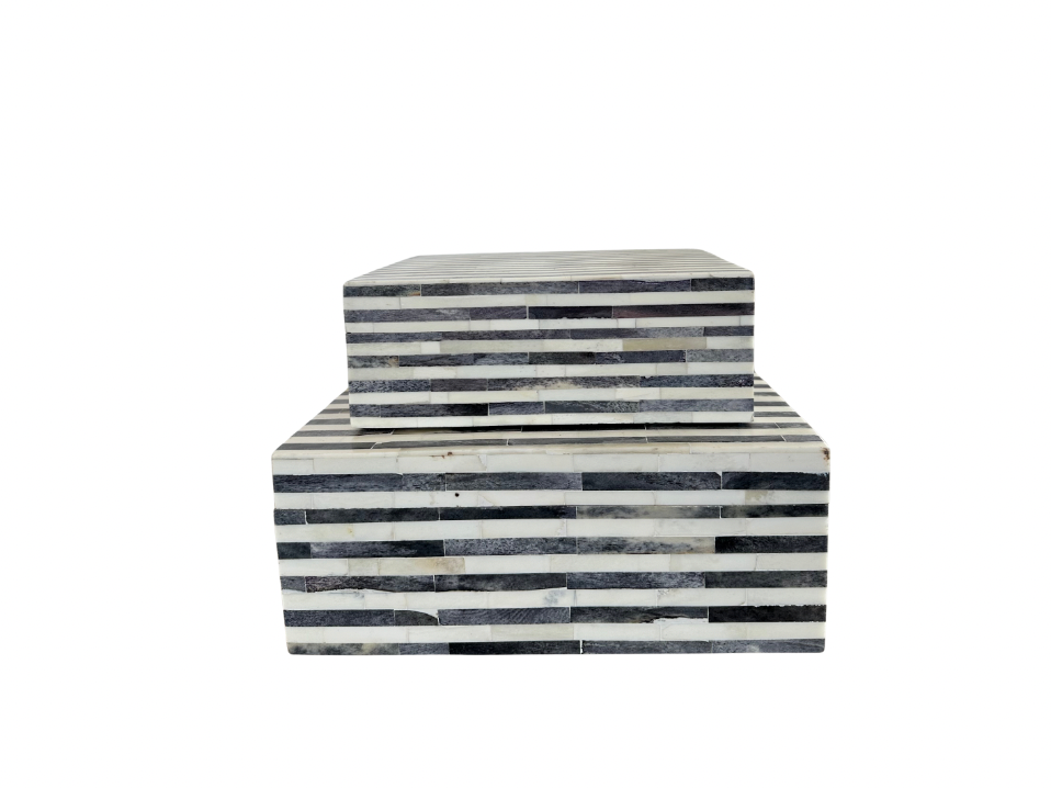 Grey Striped Bone Box