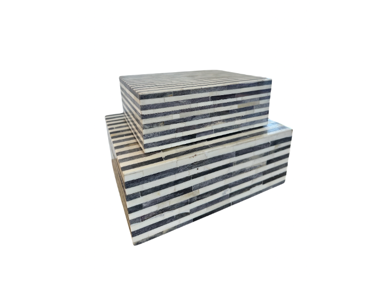 Grey Striped Bone Box