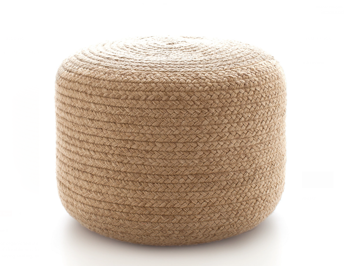 Braided Natural In/Out Pouf