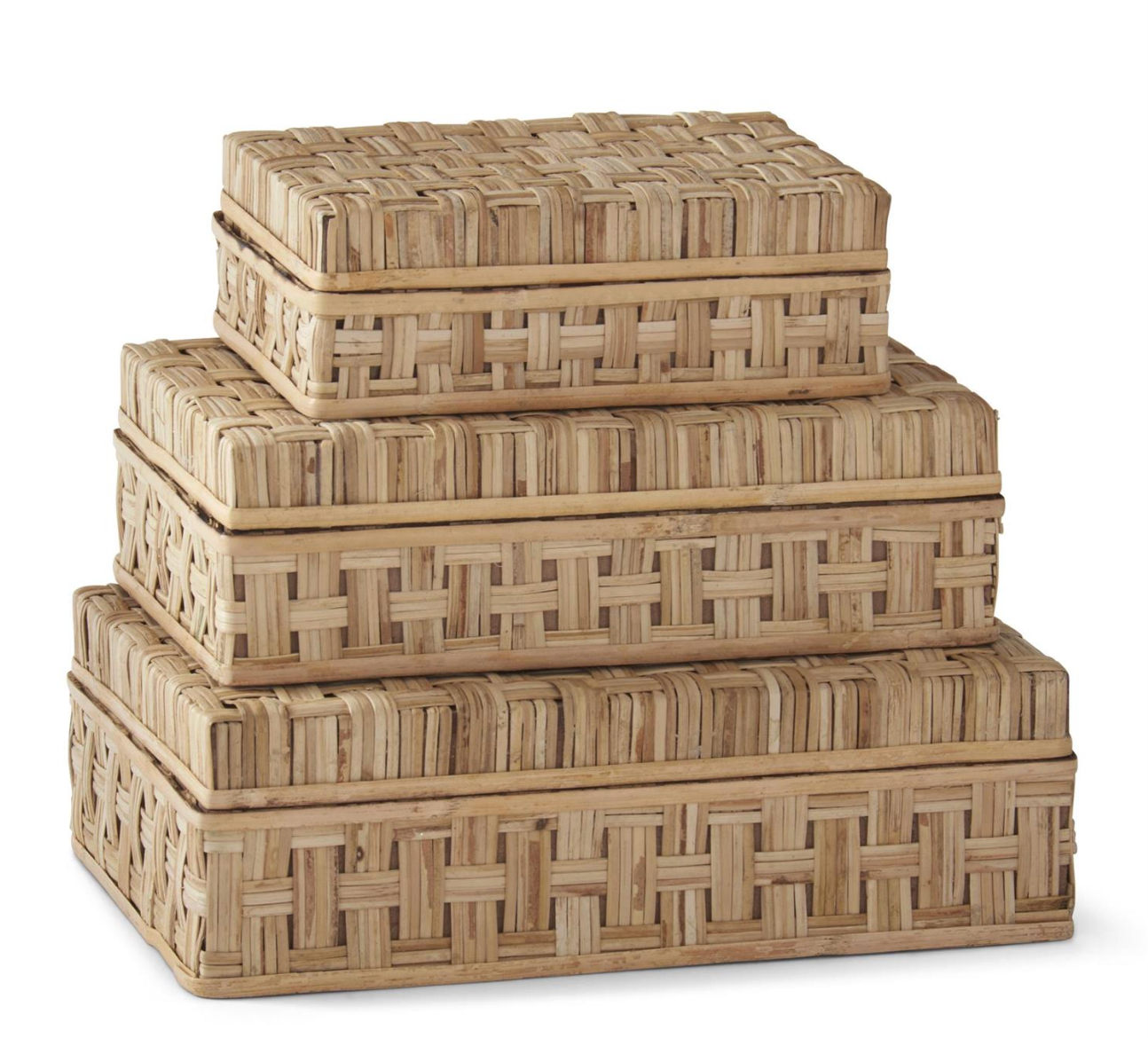 Basket Weave Cane Boxes