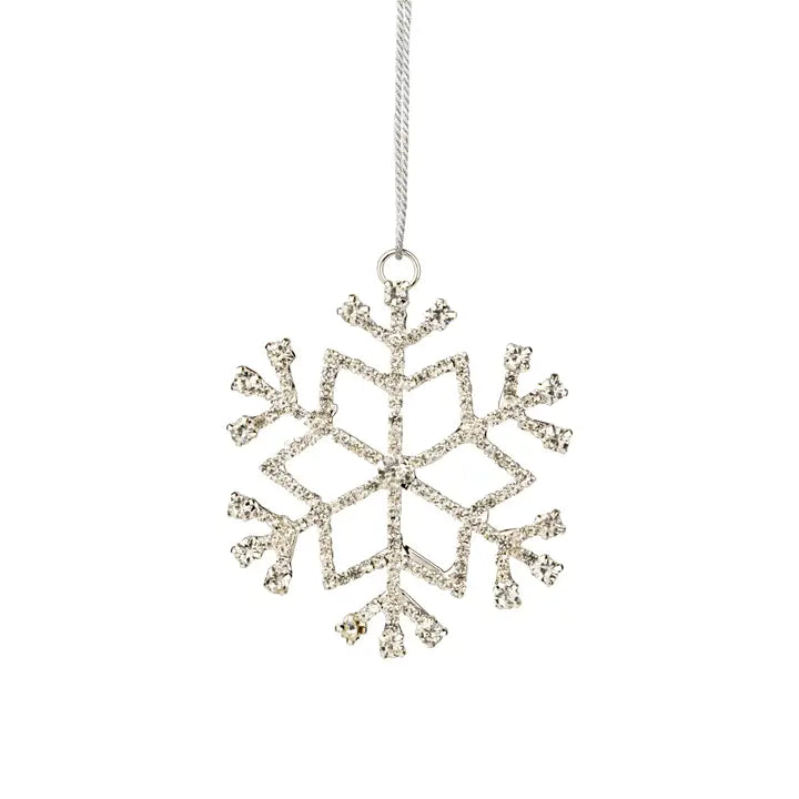 Silver Rhinestone Snowflake Ornament