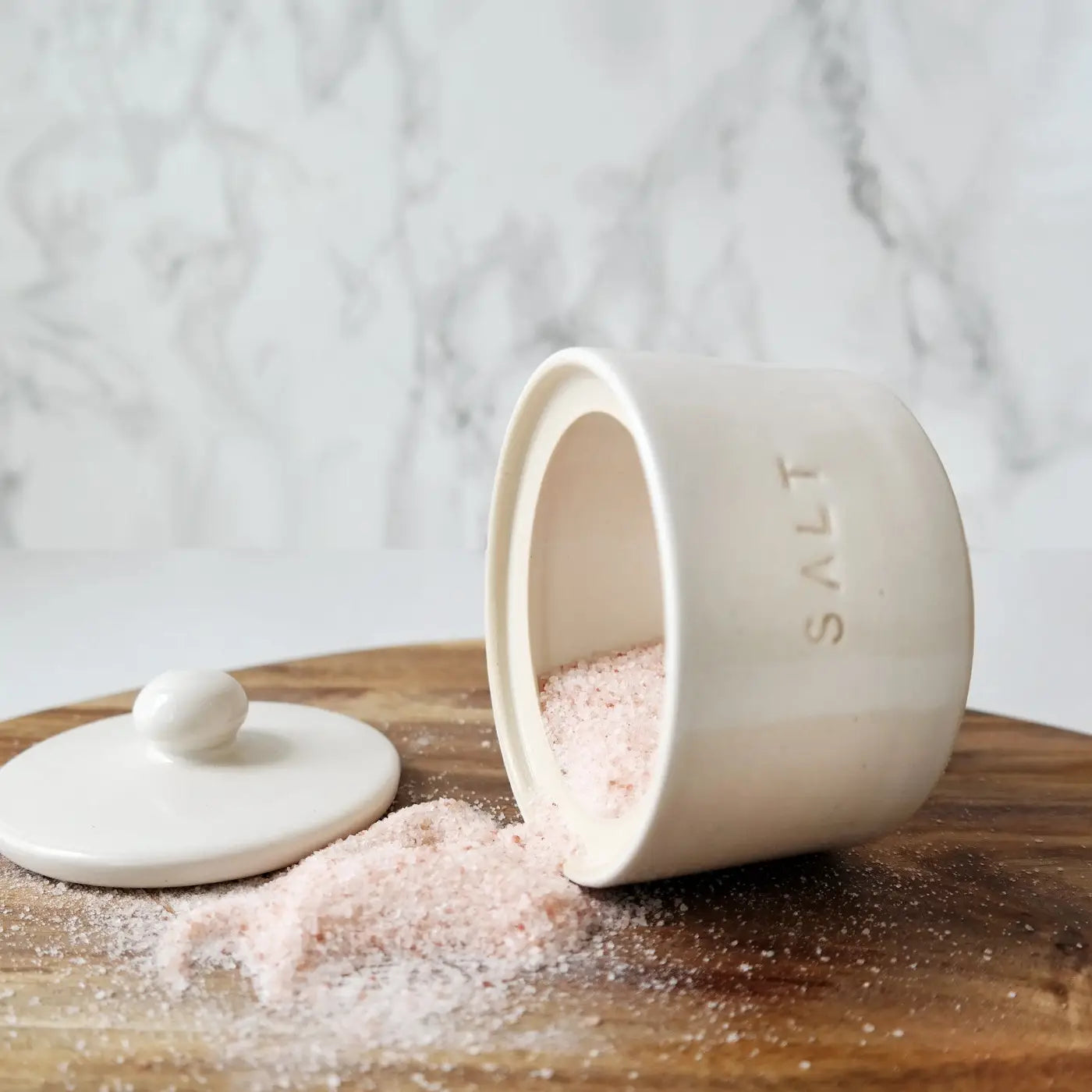 White Ceramic Salt Cellar