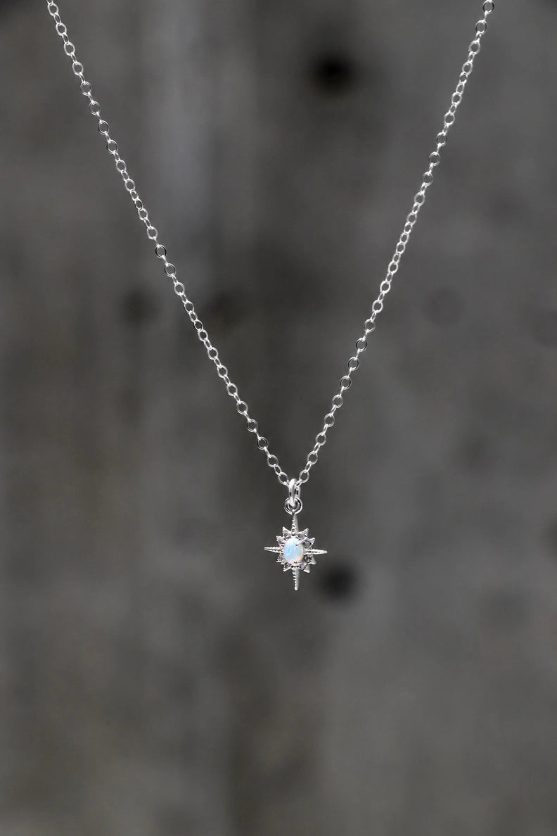 Opal Star Silver Necklace