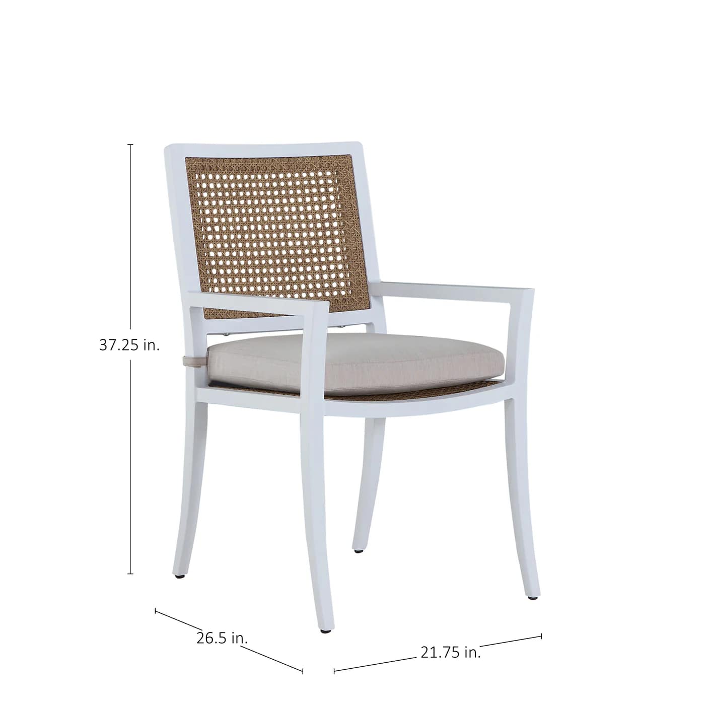 Bermuda Aluminum and Cane Arm Chair