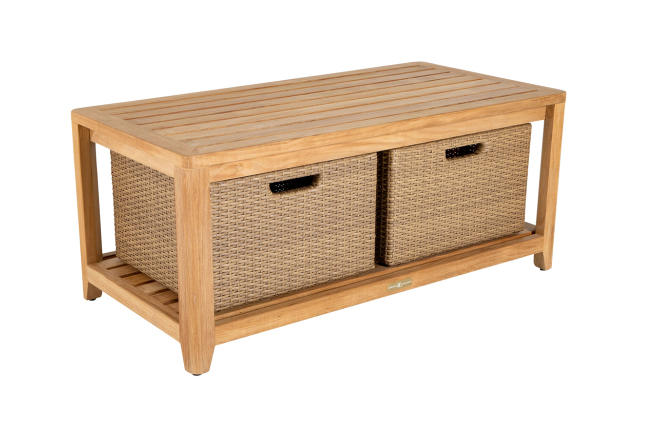 Chesapeake Storage Coffee Table Natural Teak/Raffia