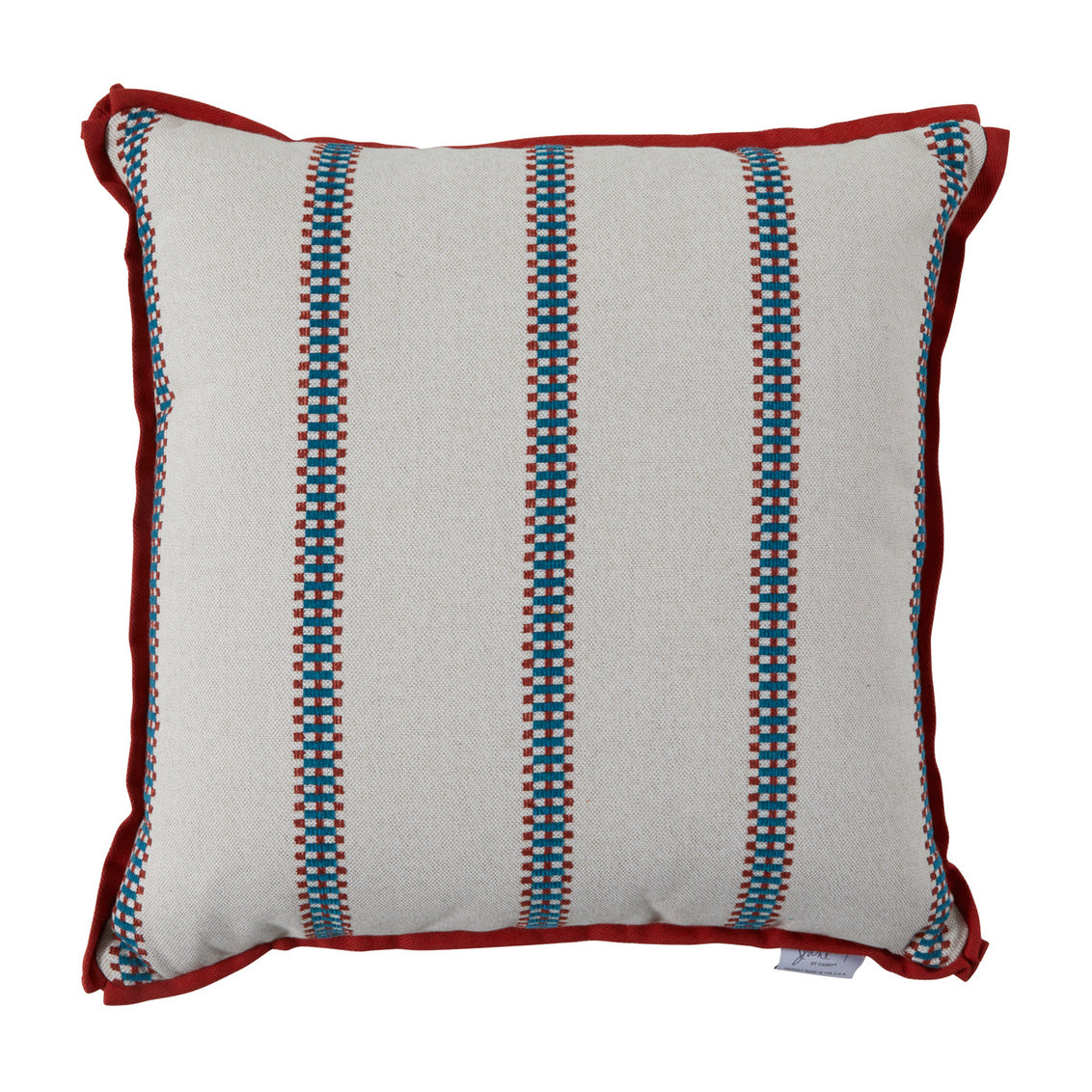 Gingham Stripe Ruby 22X22