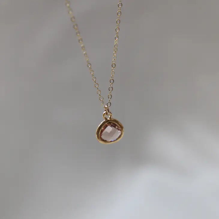 Petite Champagne Bezel Necklace