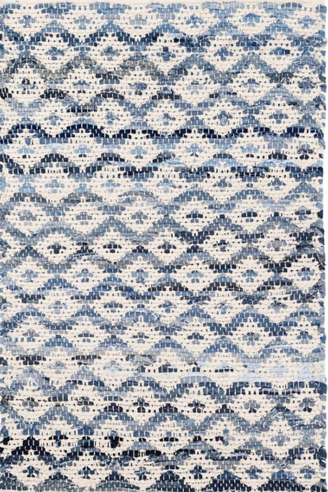 Denim Rag Ivory Rug 2x3
