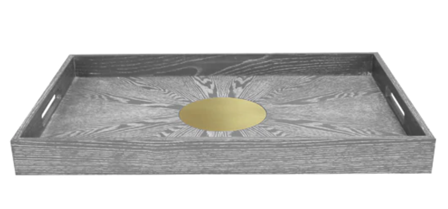 Grey Oak + Brass Tray