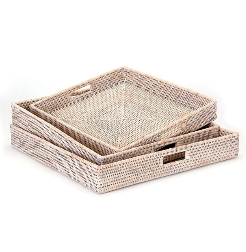 Rattan Ottoman Trays
