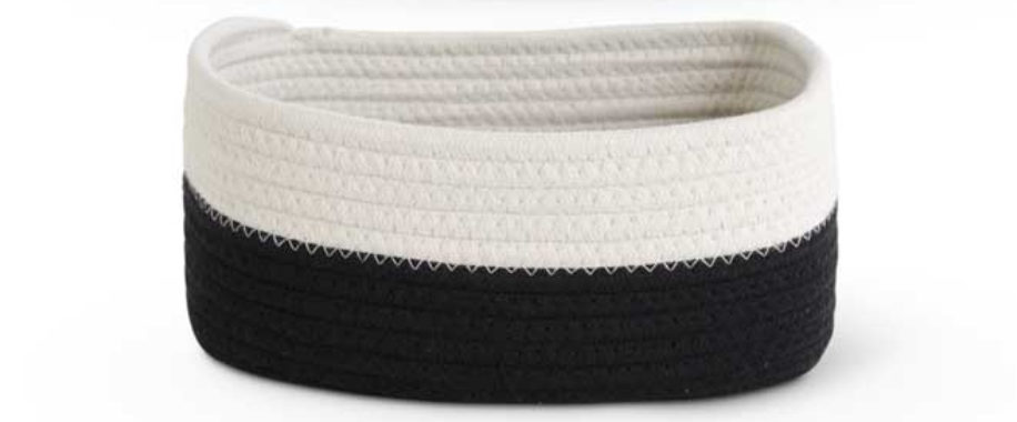 Black and White Rope Basket