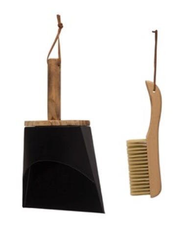 Beechwood Brush & Metal Pan