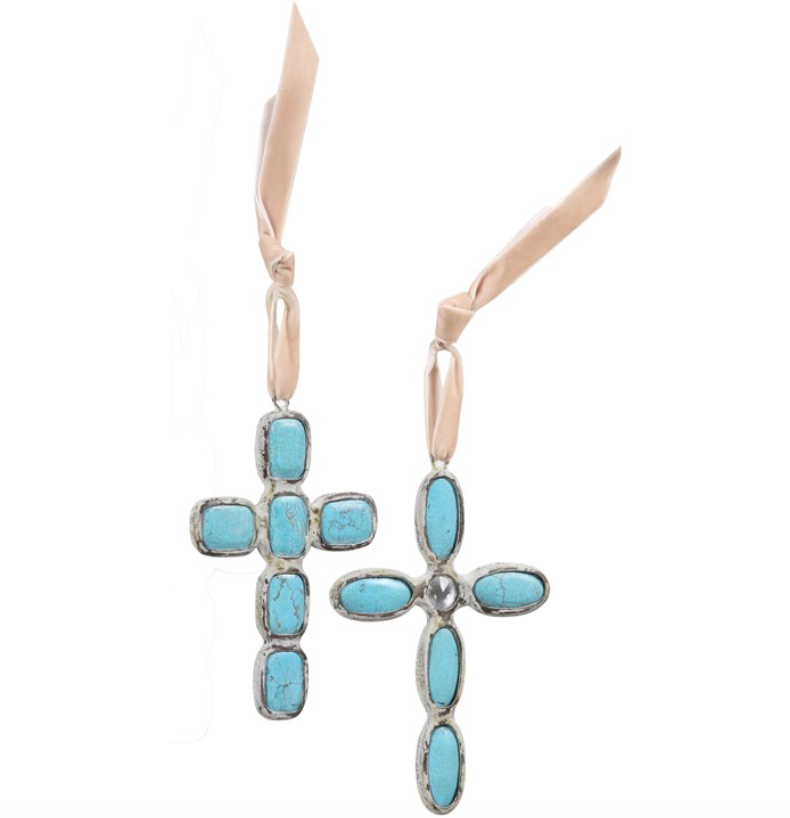 Turquoise Cross Ornament