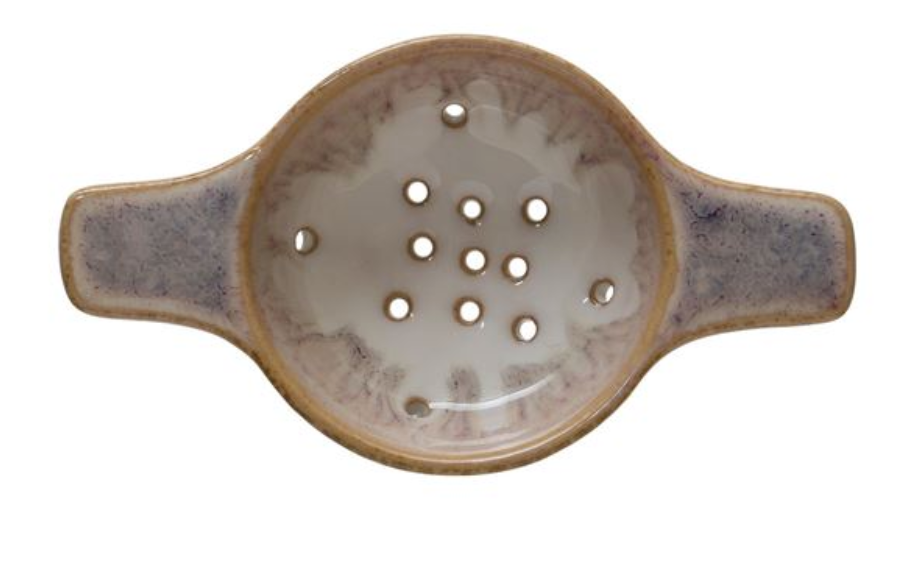 Cream Stoneware Strainer Spoon