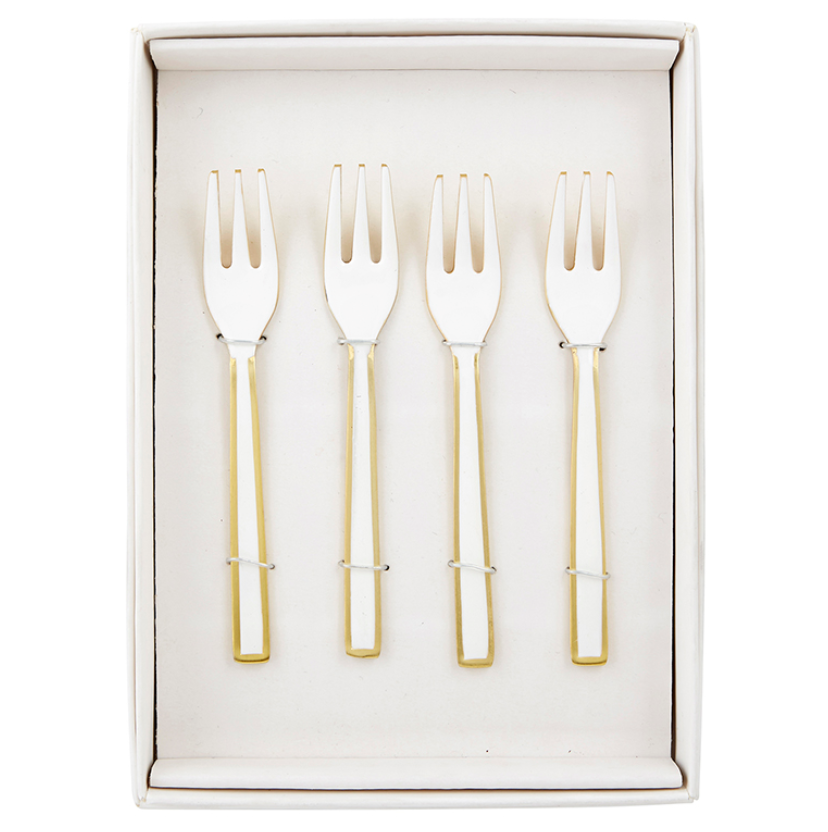 White & Gold Forks