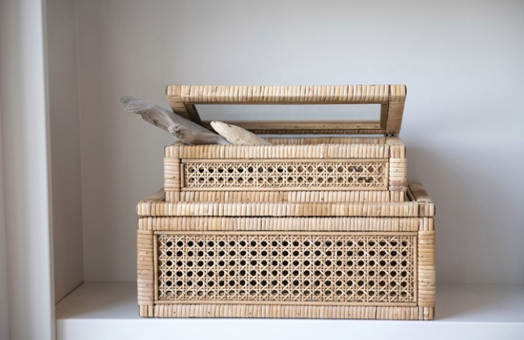 Rattan & Wood Display Box
