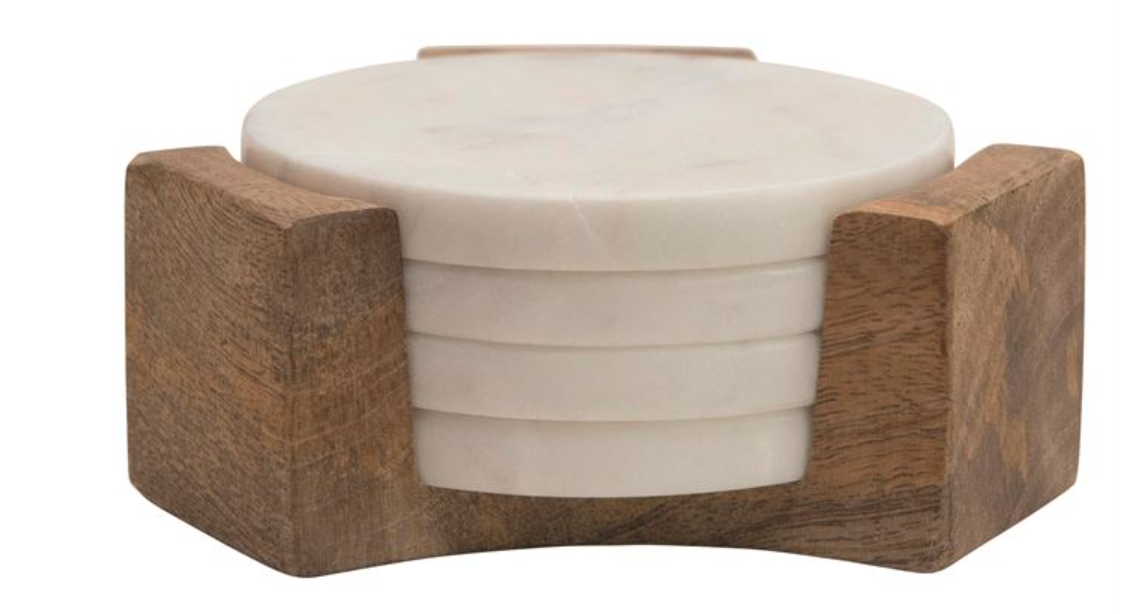 Wood and Marble Coasters