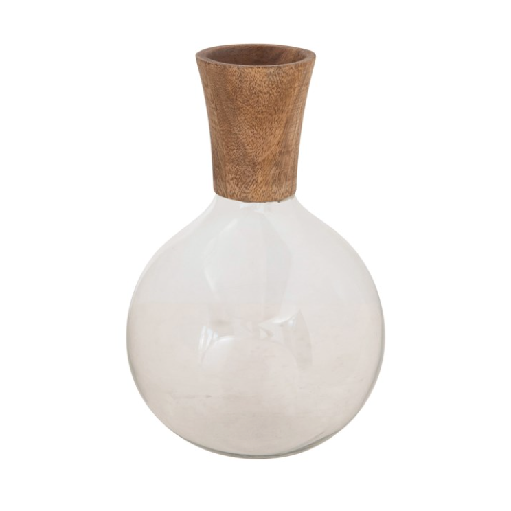 Glass & Mango Wood Decanter