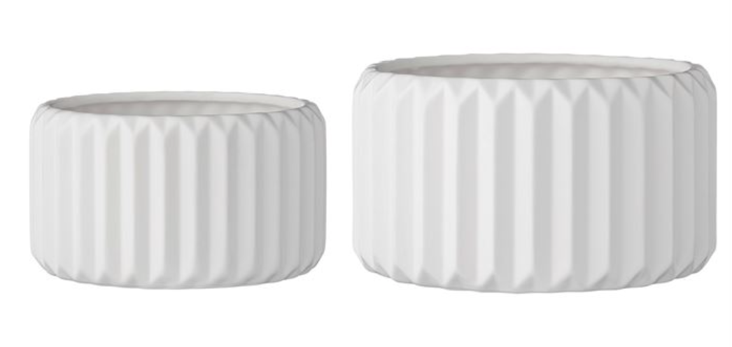 Stoneware Fluted Flower Pots