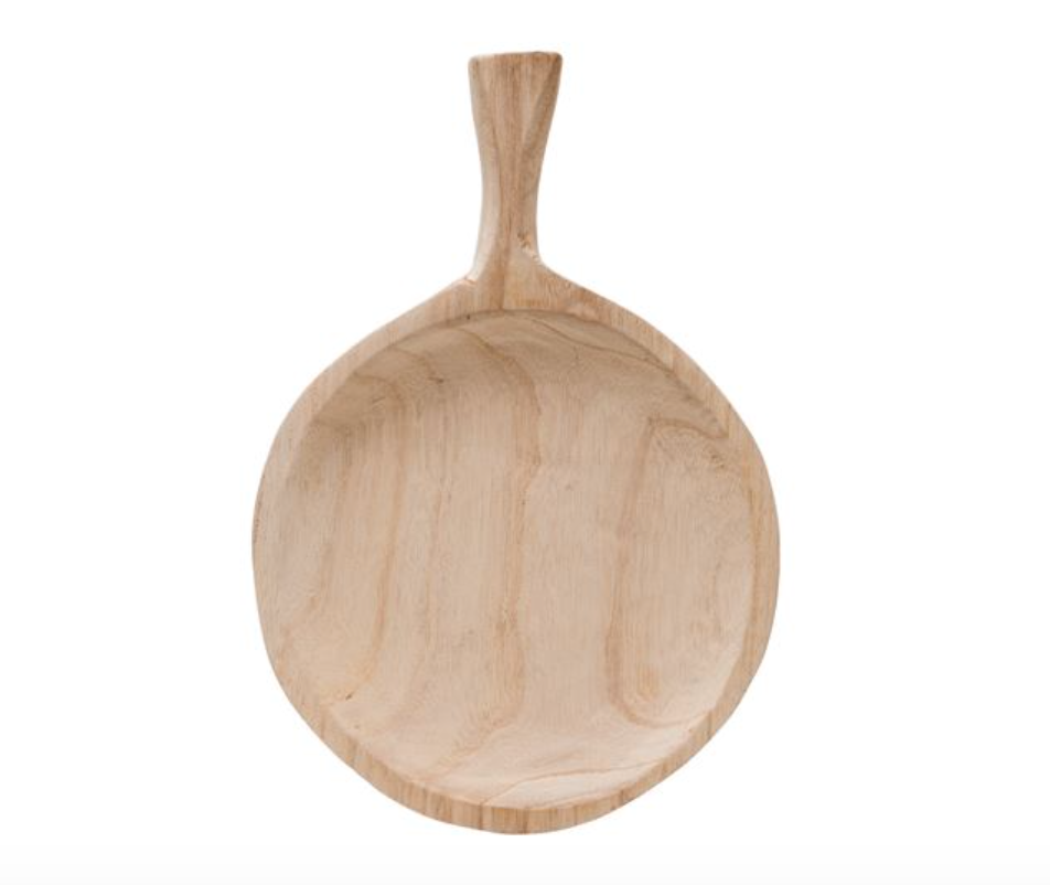 Decorative Paulownia Wood Tray with Handle