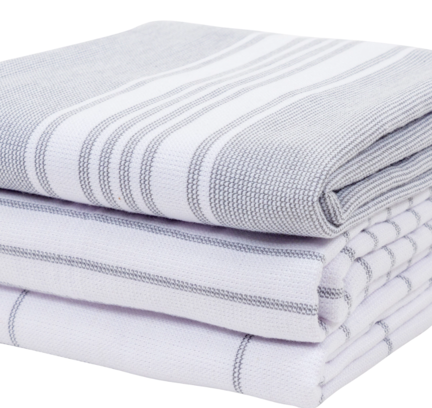 Grey Egyptian Terry Kitchen Towel Set