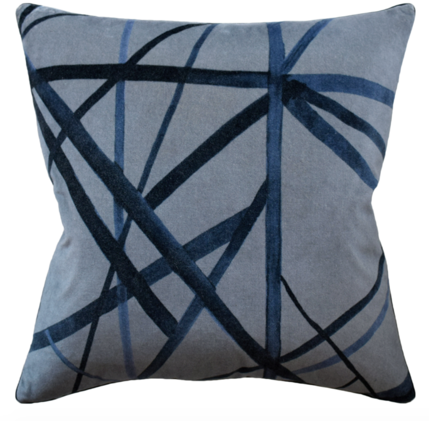 Slate Blue Channels Pillow