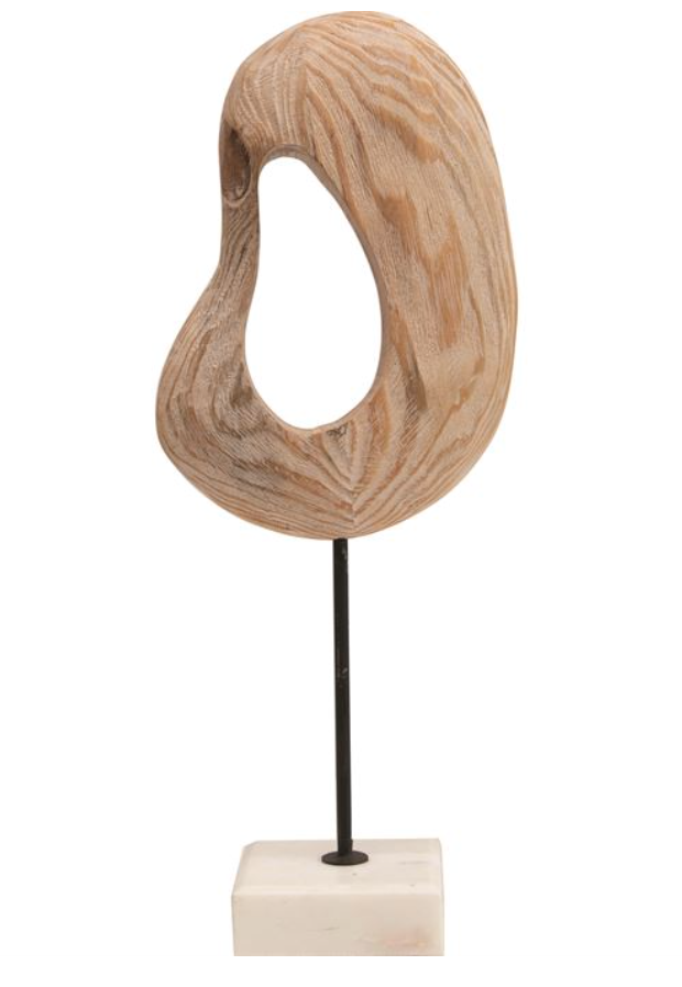 Hand Carved Wood on Marble Base