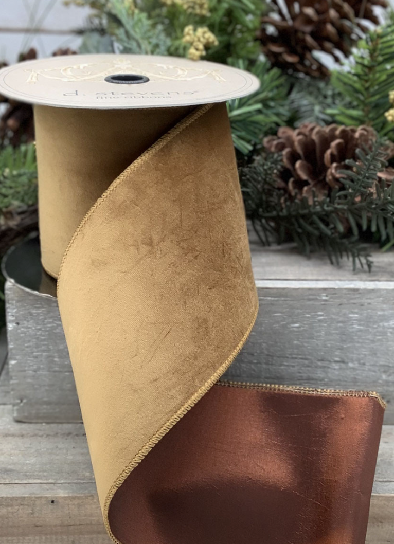 Velvet Taffeta Gold Ribbon