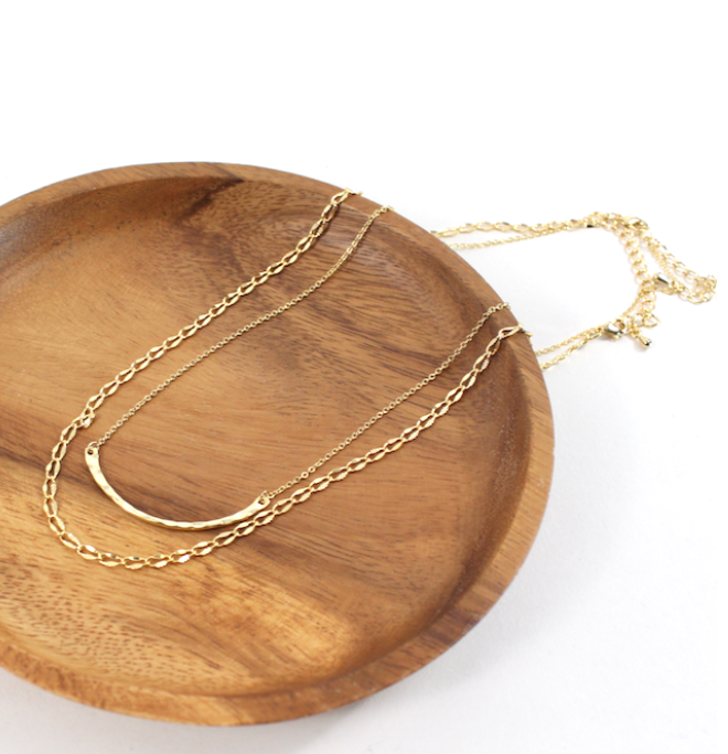 Brass Layered Chain Necklace