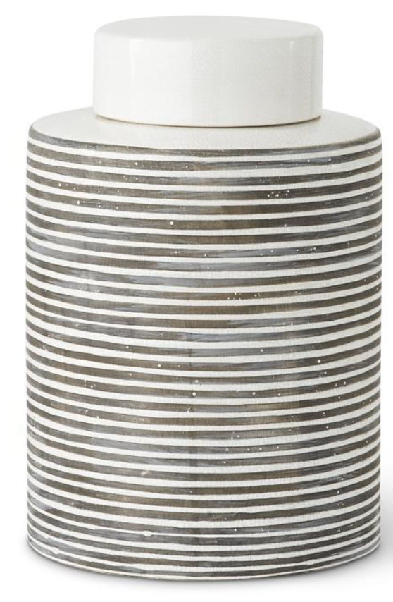 Black and White Crackle Canister