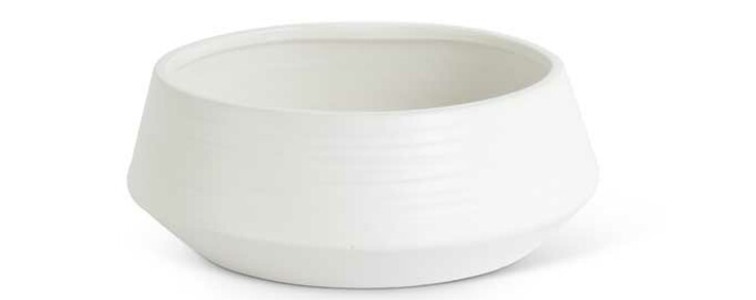 White Stoneware Saucer Planter