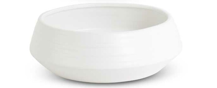 White Stoneware Saucer Planter