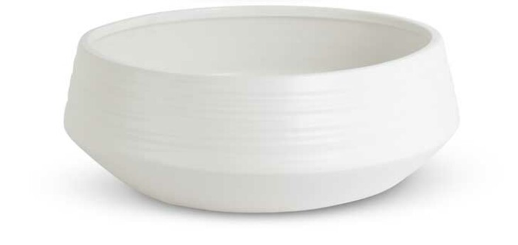 White Stoneware Saucer Planter
