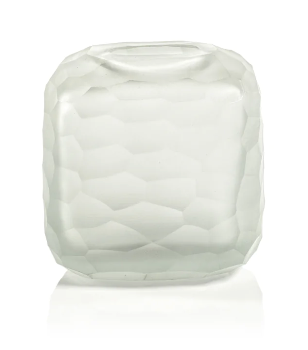 Hammered Frosted Glass Vase