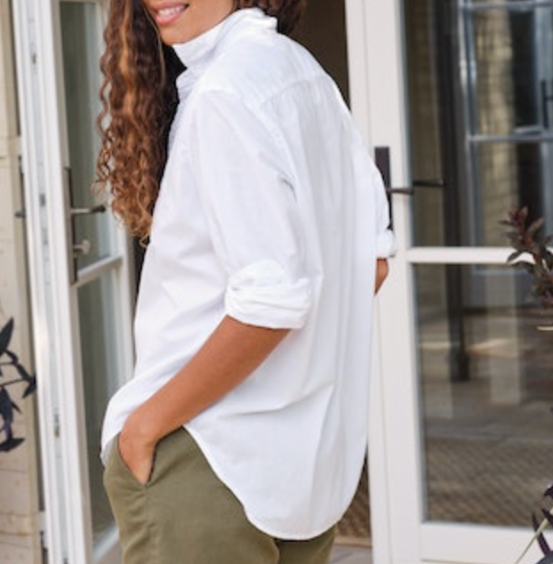 Eileen Woven Button Up - White
