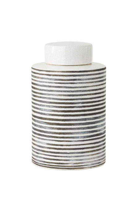 Black and White Crackle Canister
